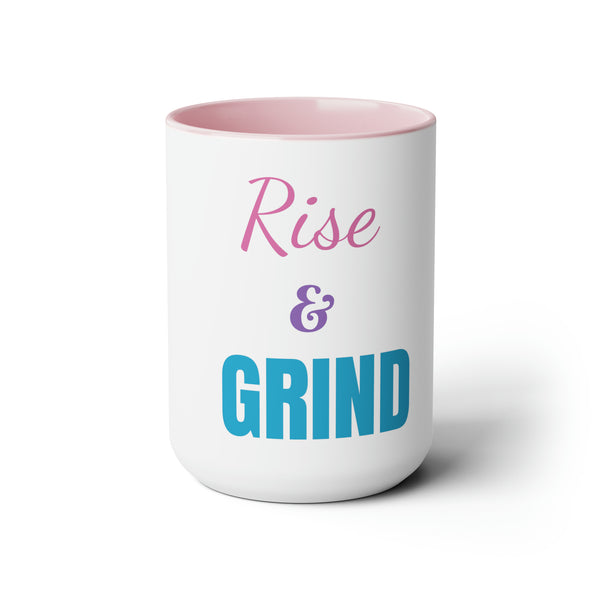 Rise & Grind Two-Tone Coffee Mugs, 15oz